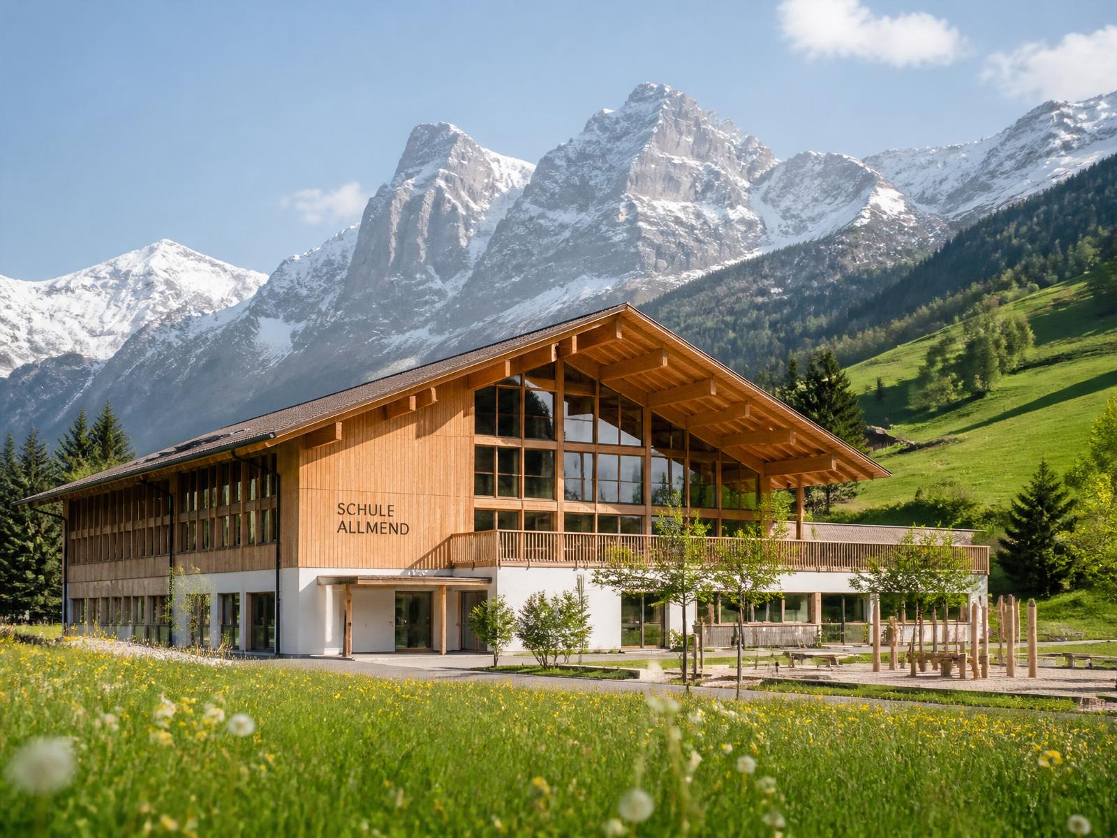 Établissement scolaire suisse au pied des Alpes